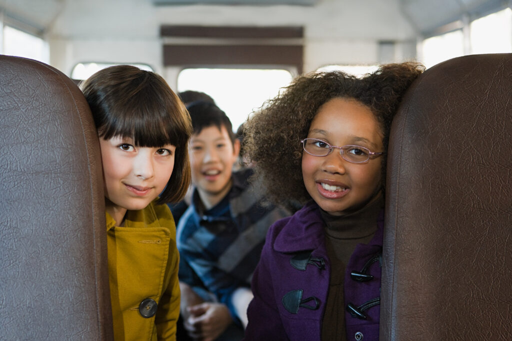 Children on school bus